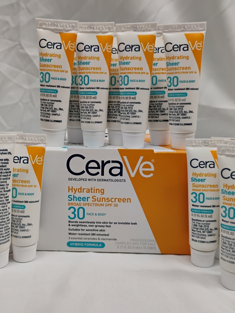 15 pack EXP 05-27: CeraVe Hydrating Sheer Sunscreen 2.55 Fl Oz in total!